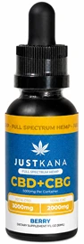 justKANA CBG Tincture with CBD bottle