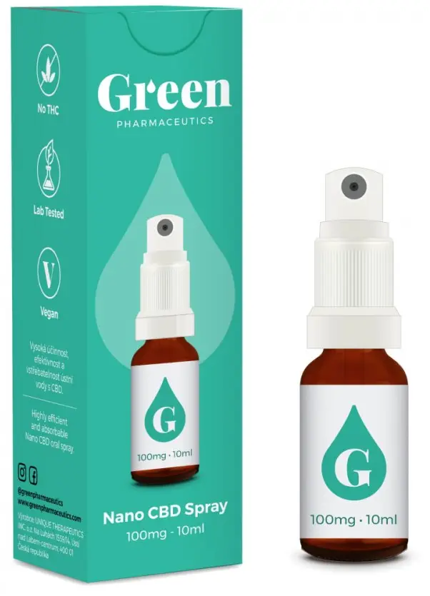 Green Pharmaceutics Nano CBD Spray box and bottle