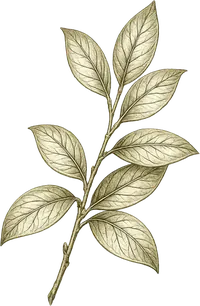 Magnolia officinalis bark botanical illustration