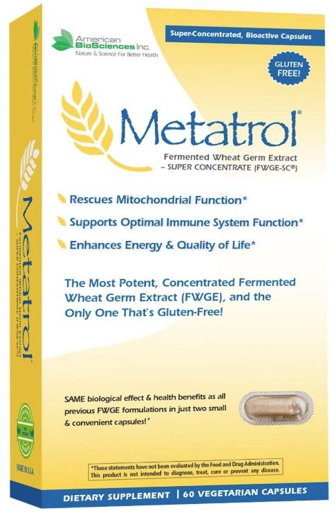 American BioSciences Metatrol Fermented Wheat Germ Extract box, 60 vegetarian capsules