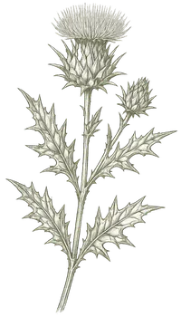 Silybum marianum botanical illustration